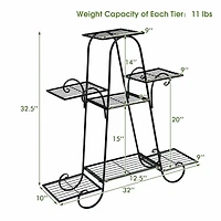 Support métallique à 7 niveaux pour plantes de terrasse