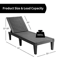 Outdoor Recliner Chair, 5-Position Adjustable Backrest