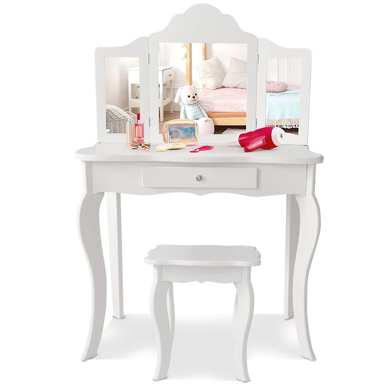 Mini Vanity Table and Stool Set