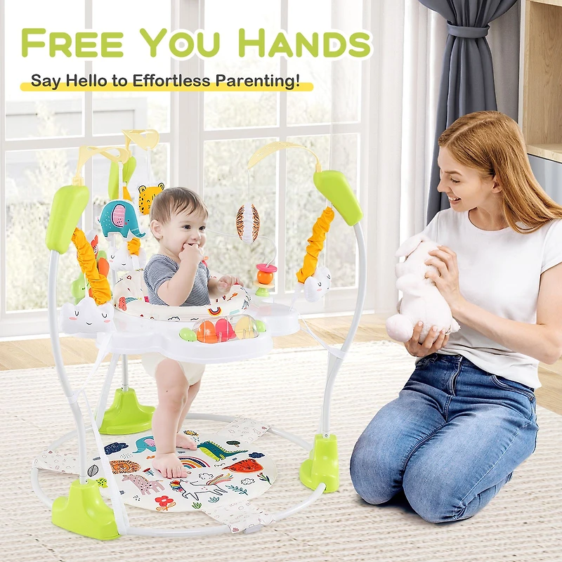 Baby Activity Center Height Adjustable Bouncing Saucer, Interactive Toys