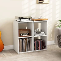 2 Cube Bookshelf, Back Guardrail for Living Room Bedroom - White