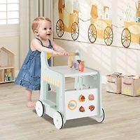 2-in-1 Baby Walker, Storage and Ice Creams for 1+ Years Old - Light Green