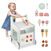 2-in-1 Baby Walker, Storage and Ice Creams for 1+ Years Old - Light Green