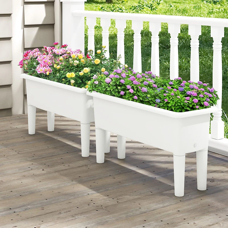 2 bacs de jardinage surélevés, système d'arrosage automatique, pieds amovibles et trou drainage
