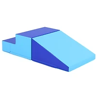 2-Piece Step and Slide Climber, For Infants and Toddlers Baby Soft Play Set Foam Blocks - Blue