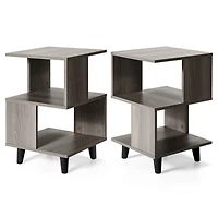 2-Piece Wooden Modern Nightstand Set, Legs for Living Room