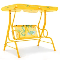 2-Seater Kids Patio Swing, Metal Stand and Adjustable Canopy