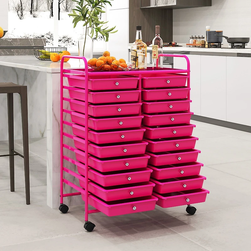 20 Drawers Rolling Storage Cart Studio Organizer