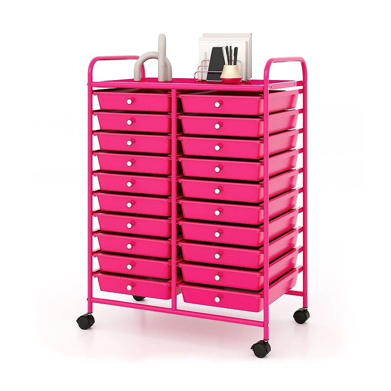 20 Drawers Rolling Storage Cart Studio Organizer