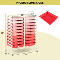 20-Drawer Rolling Storage Cart