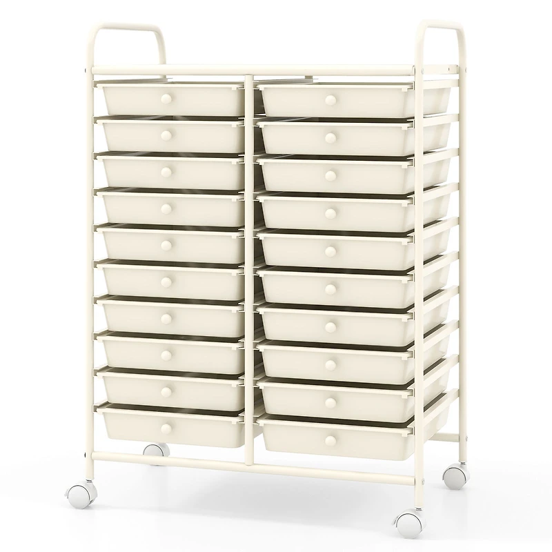 20 Drawers Rolling Storage Cart Studio Organizer