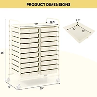 20 Drawers Rolling Storage Cart Studio Organizer