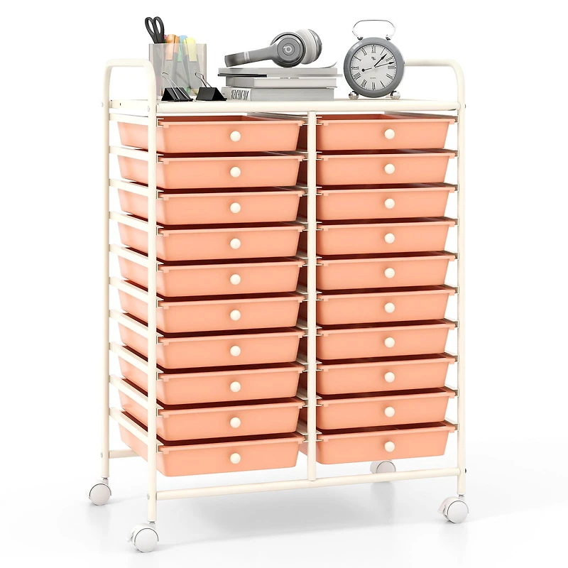 20 Drawers Rolling Storage Cart Studio Organizer