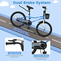 20" Kids Bike Adjustable, Kickstand and Storage Basket for Aged 8+ Years