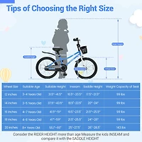 20" Kids Bike Adjustable, Kickstand and Storage Basket for Aged 8+ Years