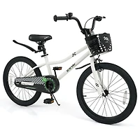 20" Kids Bike Adjustable, Kickstand and Storage Basket for Aged 8+ Years