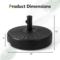 20" Fillable Heavy-Duty Round Umbrella Base Stand