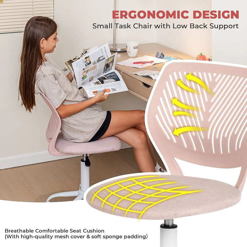 Chaise de bureau en tissu  - Beige
