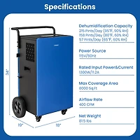 215-Pint Dehumidifier