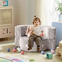 Chaise 2-en-1 pour tout-petits Canapé pour enfants phosphorescent, housse Canapé convertible - Gris