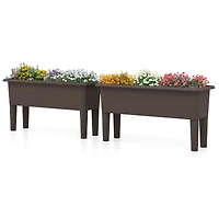 2-Piece Raised Garden Beds Self-Watering Planter Box, Detachable Legs and Drainage Hole