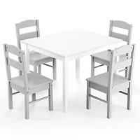 Ensemble de 5 pièces pour enfants en bois, mobilier de salle de jeux, cadeau - Blanc
