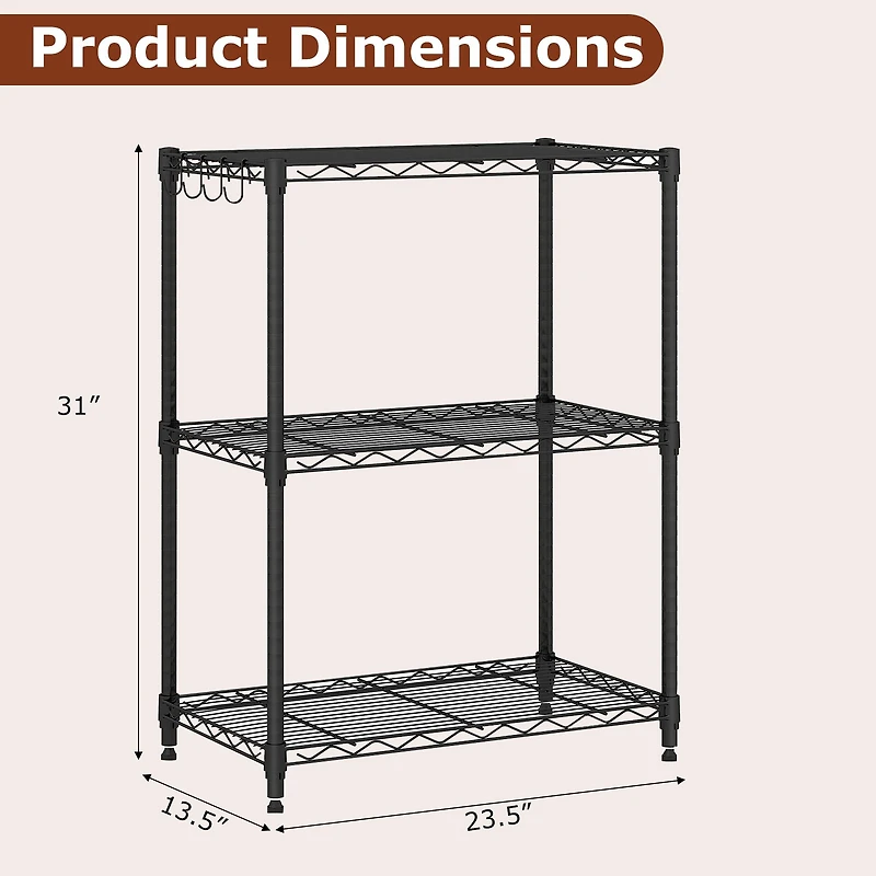 Tier Metal Storage Shelving Unit, V-Shaped Wire Rack and lbs Capacity