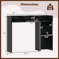 3-Tier Multipurpose Desk Bookshelf, 4 Shelves