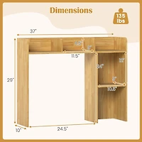 3-Tier Multipurpose Desk Bookshelf, 4 Shelves