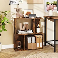 3-Tier Bookshelf, Display Shelf for Small Space - Rustic Brown