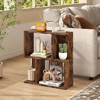 3-Tier Bookshelf, Display Shelf for Small Space - Rustic Brown