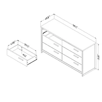Tao 6-Drawer Double Dresser Natural Walnut by South Shore Furniture