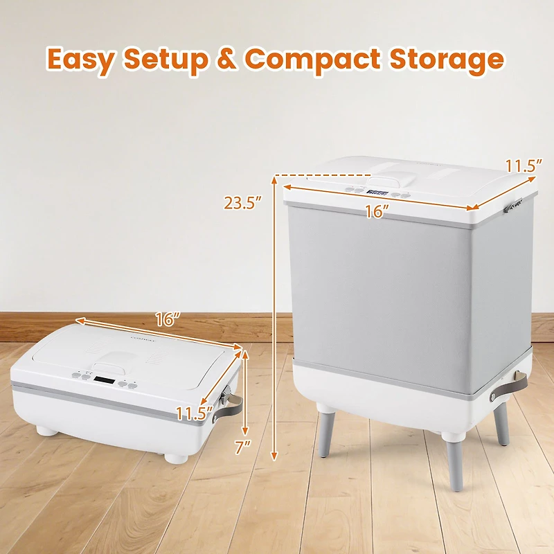 Grand sèche-serviettes de 35 L, modes de chauffage et de séchage pour salle de bain - Gris