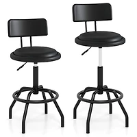 360° Swivel Counter Height Barstool, Padded Seat and Back - 2-Piece