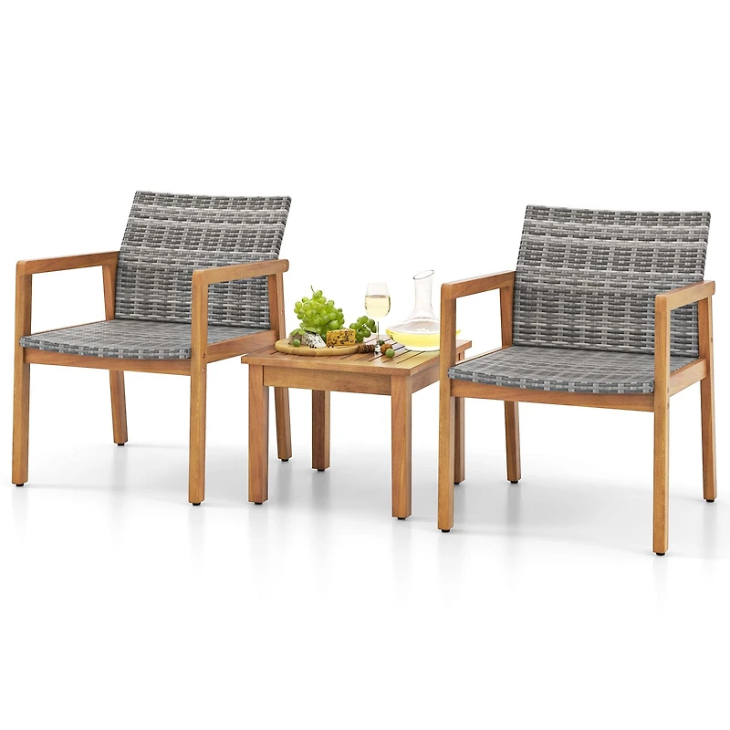 Ensemble de mobilier de jardin 3 pièces, chaise