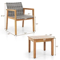 3-Piece Patio Furniture Set, Chair