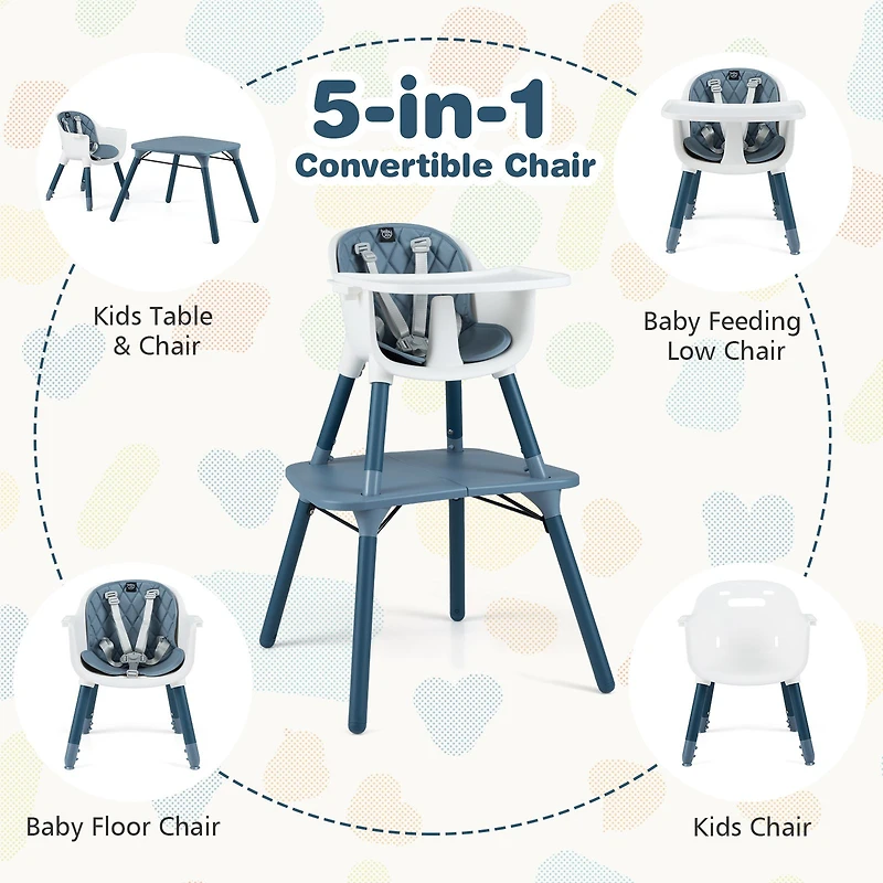 Ensemble table et chaise convertible 4 en 1 pour bébé tout-petit, coussin PU