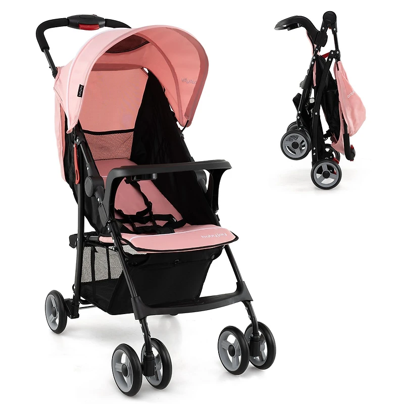 Toddler Travel Stroller for Airplane, Canopy and Adjustable Backrest