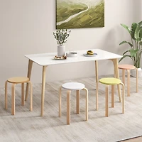 Set of 4 Bentwood Stackable Stools Dining Stools, Round Tops - Multicolor