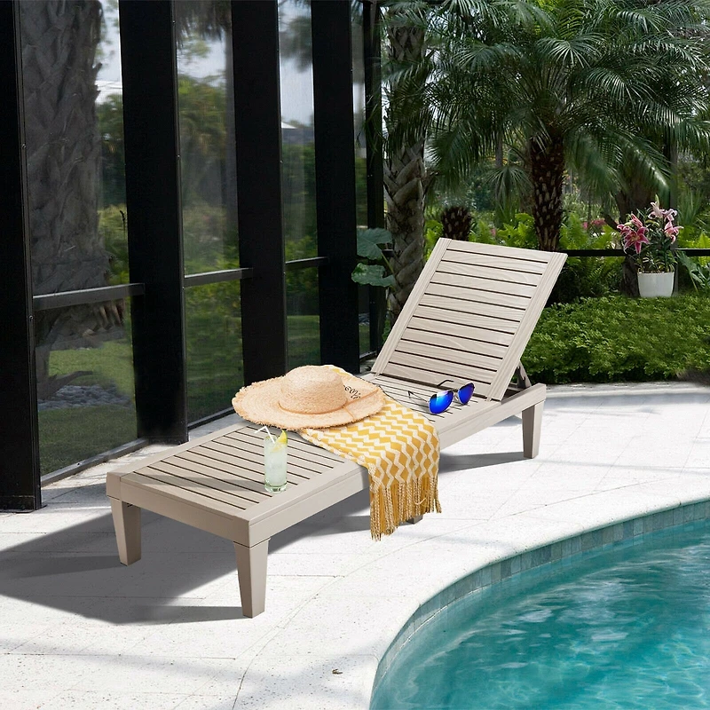 Outdoor Recliner Chair, 5-Position Adjustable Backrest
