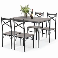 Ensemble de salle à manger 5 morceaux avec structure métallique