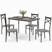 Ensemble de salle à manger 5 morceaux avec structure métallique