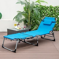 5-position Outdoor Folding Chaise Lounge Chair