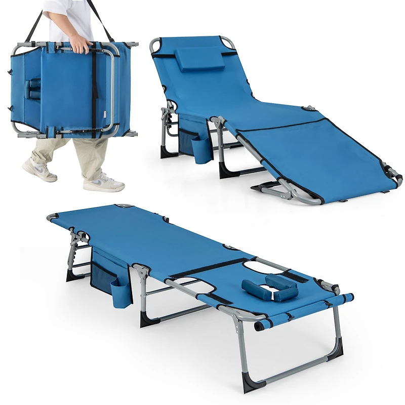 5-position Outdoor Folding Chaise Lounge Chair
