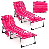 5-position Outdoor Folding Chaise Lounge Chair