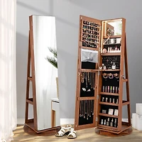 360° Rotating Mirrored Jewelry Cabinet