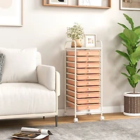 10 Drawer Rolling Storage Cart Organizer, 4 Universal Casters