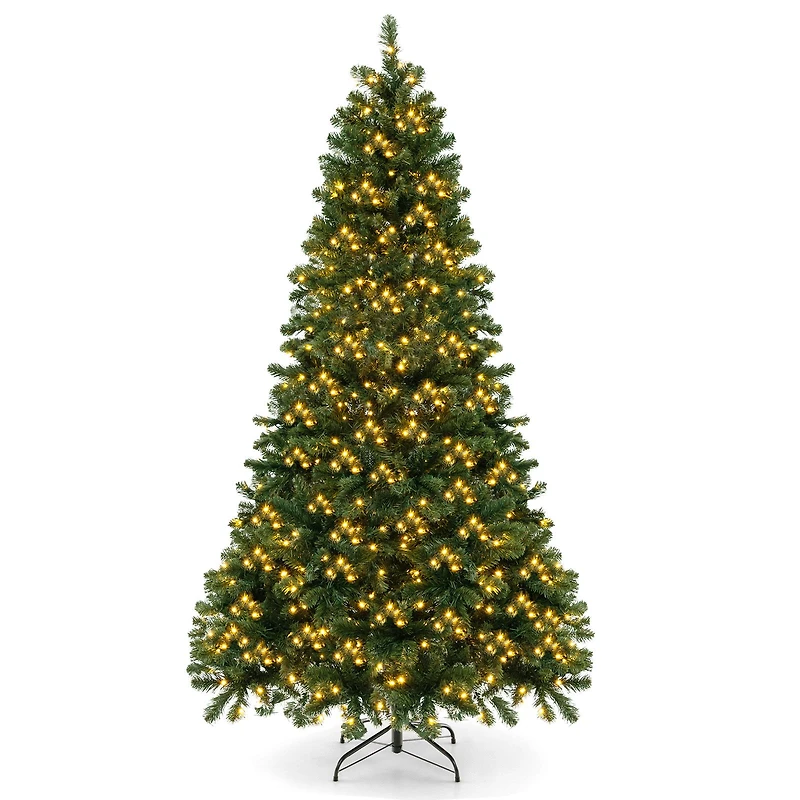 Hinged Christmas Tree with PVC Branch Tips Warm White LED Lights