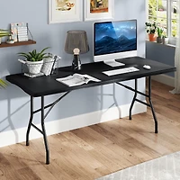 Table pliante portable de 1,8 m, supportant 159 kg, pliable en deux, plateau PEHD