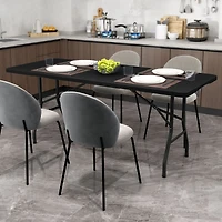 Table pliante portable de 1,8 m, supportant 159 kg, pliable en deux, plateau PEHD